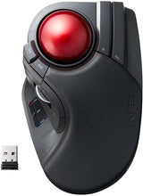 Load image into Gallery viewer, ELECOM 2.4GHz Wireless Finger-operated Large size Trackball Mouse 8-Button Function with Smooth Tracking, Precision Optical Gaming Sensor Palm Rest Attached (M-HT1DRBK)
