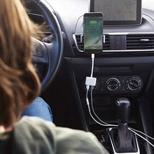 Load image into Gallery viewer, Belkin Lightning Audio + Charge Rockstar, iPhone Lightning Audio Adapter , White