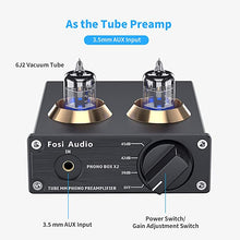 Load image into Gallery viewer, Fosi Audio Box X2 Phono Preamp for Turntable Preamplifier MM Phonograph Preamplifier with Gain Gear Mini Stereo Audio Hi-Fi Pre-Amplifier for Record Player with DC 12V Power Supply
