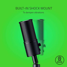 Load image into Gallery viewer, Razer Seiren Emote Streaming Microphone: 8-bit Emoticon LED Display, Stream Reactive Emoticons, Hypercardioid Condenser Mic, Built-in Shock Mount, Height & Angle Adjustable Stand, Classic Black
