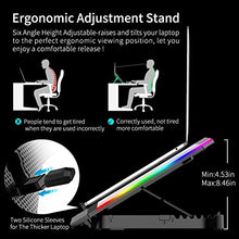Load image into Gallery viewer, ICE COOREL RGB Laptop Cooling Pad 15 -17.3 Inch, Gaming Laptop Cooler Pad, Laptop Cooling Stand with 6 Quiet Fans and 6 Height Adjustable, LCD Screen and RGB Light, Two USB Ports and One Phone Stand