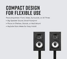 Load image into Gallery viewer, Polk Monitor XT15 Pair of Bookshelf or Surround Speakers - Hi-Res Audio Certified, Dolby Atmos & DTS:X Compatible, 1" Terylene Tweeter & 5.25" Dynamically Balanced Woofer, Midnight Black