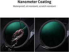Load image into Gallery viewer, K&F Concept 67mm Variable Neutral Density Filter ND8-ND2000 (3-11stop) Hydrophobic Adjustable ND Filter with 24 Multi-Layer Coatings for Camera Lens