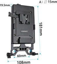 Load image into Gallery viewer, CAMVATE V Lock Mounting Plate Power Supply Splitter with 15mm Rod Clamp