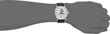 Load image into Gallery viewer, Disney Men's W001853 Mickey Mouse Silver-Tone Watch With Black Faux-Leather Band