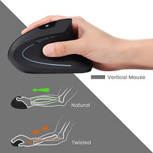 Load image into Gallery viewer, Perixx Periduo-605, Wireless Ergonomic Split Keyboard and Vertical Mouse Combo, Adjustable Palm Rest and Membrane Low Profile Keys, Black, US English Layout (11633)