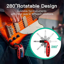 Load image into Gallery viewer, Wireless Guitar System,XIAOKOA UHF Wireless Guitar Transmitter Receiver 164Feet Range with HD LED Screen for Electric Guitar Bass Musical Instruments ?Red?