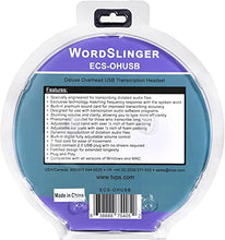 Load image into Gallery viewer, ECS WordSlinger Deluxe Over Head USB Transcription Headset | Transcribing Headphones with Volume Control and Noise Reduction
