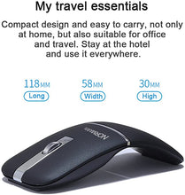 Load image into Gallery viewer, NORMIA RITA Foldable Arc Wireless Mouse Silent Click Bluetooth 2.4GHz Dual Modes Portable Curved Mouse for Home, Office, Travel