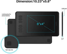 Load image into Gallery viewer, HUION Inspiroy H640P Graphics Drawing Tablet with Battery-Free Stylus 8192 Pressure Sensitivity 6 Customized Hot Keys, Digital Pen Tablet for Mac, Windows PC and Android