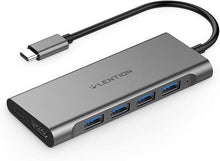 Load image into Gallery viewer, LENTION USB-C Multi-Port Hub with 4K HDMI Output, 4 USB 3.0, Type C Charging Compatible 2021-2016 MacBook Pro, New Mac Air & Surface, Chromebook, More, Stable Driver Adapter (CB-C35, Space Gray)
