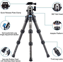 Load image into Gallery viewer, SIRUI AM-223 Carbon Fiber Camera Tripod Mini Travel Compact Tripod with 360° B-00K Ball Head, Arca Swiss Quick Release Plate, Loads up 15KG, Max Height 16.6", Folded Height 12.1"