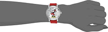 Load image into Gallery viewer, Disney Minnie Mouse Women's Silver Vintage Alloy Watch, Red Leather Strap, W002760