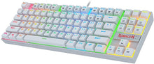 Load image into Gallery viewer, Redragon K552 Mechanical Gaming Keyboard 60% Compact 87 Key Kumara Wired Cherry MX Blue Switches Equivalent for Windows PC Gamers (RGB Backlit White)