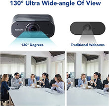 Load image into Gallery viewer, ELECOM 4K AI Auto-Tracking Webcam with Cover, 60fps, Dual Microphone, Ultra HD, Noise Cancelling, Auto Light Correction, Speaker Marking, 130-Degree Ultra Wide Angle,for Zoom/Google Meet and Streaming