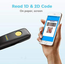 Load image into Gallery viewer, NADAMOO Wireless 2D Barcode Scanner Compatible with Bluetooth, 2.4G Wireless & USB Wired Connection, Portable Bar Code Scanner for Inventory Library CMOS Image Reader for Tablet PC, Read 1D 2D QR Code
