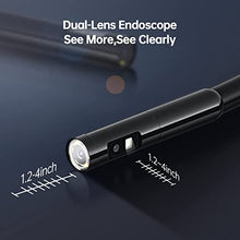 Load image into Gallery viewer, Dual Lens Endoscope Borescope, Teslong 4.5" HD Snake Inspection Camera with Light, Automotive Scope Camera with Flexible Cable, Home Waterproof Fiber Optic Camera for Sewer Duct Drain Pipe (16.5ft)