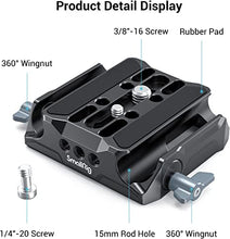 Load image into Gallery viewer, SmallRig Universal LWS Baseplate Compatible with DSLR and Mirrorless Camera Cages, Comes with Dual 15mm Rod Clamp - 3357