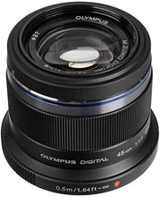 Load image into Gallery viewer, Olympus M.Zuiko Digital 45mm F1.8 Lens, for Micro Four Thirds Cameras (Black)
