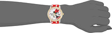 Load image into Gallery viewer, Disney Minnie Mouse Women's Two Tone Alloy Watch, Reversible Red with White Polka Dot Nylon Strap, W002882