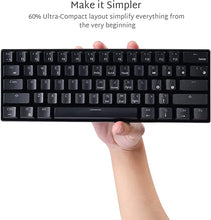Load image into Gallery viewer, RK ROYAL KLUDGE RK61 Wireless 60% Triple Mode Mechanical Keyboard, 61 Keys Bluetooth Mechanical Keyboard, Compact Gaming Keyboard with Programmable Software (Hot-Swappable Blue Switch, White)