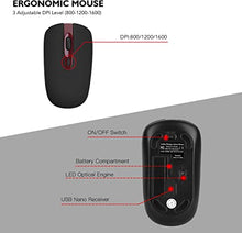 Load image into Gallery viewer, Wireless Keyboard Mouse Combo, cimetech Compact Full Size Wireless Keyboard and Mouse Set 2.4G Ultra-Thin Sleek Design for Windows, Computer, Desktop, PC, Notebook - (Wine red)