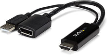 Load image into Gallery viewer, StarTech.com 4K 30Hz HDMI to DisplayPort Video Adapter w/ USB Power - 6 in - HDMI 1.4 (Male) to DP 1.2 (Female) Active Monitor Converter (HD2DP)