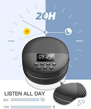 Load image into Gallery viewer, Shower Radio Speaker with Bluetooth 5.0, AGPTEK Waterproof Wireless Bathroom FM with Suction Cup 12H Long Playback Time, Lanyard, LCD Screen Display, Handsfree Calling, Storage Card Playback Black