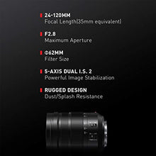 Load image into Gallery viewer, Panasonic LUMIX Professional 12-60mm Camera Lens, Leica DG Vario-ELMARIT, F2.8-4.0 ASPH, Dual I.S. 2.0 with Power O.I.S, Mirrorless Micro Four Thirds, H-ES12060 (Black)