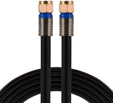 Load image into Gallery viewer, GE RG6 Coaxial Cable, 100 ft. F-Type Connectors, Quad Shielded Coax Cable, 3 GHz Digital, In-Wall Rated, Ideal for TV Antenna, DVR, VCR, Satellite, Cable Box, Home Theater, Black, 34842