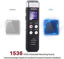 Load image into Gallery viewer, EVISTR 16GB Digital Voice Recorder Voice Activated Recorder with Playback - Upgraded Small Tape Recorder for Lectures, Meetings, Interviews, Mini Audio Recorder USB Charge, MP3