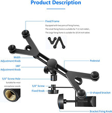 Load image into Gallery viewer, Neewer 7-14 inches Adjustable Tablet Holder Mount with 360 Degree Swivel Clamp for Connecting with Microphone Stand, Compatible with iPad, iPad Pro, iPad Air, Google Nexus Samsung Galaxy