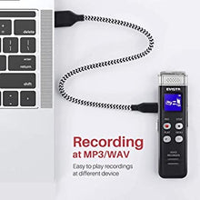 Load image into Gallery viewer, EVISTR 16GB Digital Voice Recorder Voice Activated Recorder with Playback - Upgraded Small Tape Recorder for Lectures, Meetings, Interviews, Mini Audio Recorder USB Charge, MP3