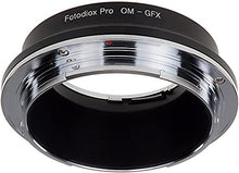 Load image into Gallery viewer, Fotodiox Pro Lens Mount Adapter Olympus Zuiko (OM) 35mm SLR Lens to G-Mount GFX Mirrorless Camera