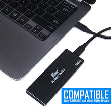Load image into Gallery viewer, Kingwin NVMe SSD Adapter Enclosure, 10Gbps USB 3.1 Gen 2 to NVMe SSD Case, M.2 Key-M to USB C Adapter Enclosure, PCIe SSD Enclosure USB 3.0 USB C Cables, Support Windows XP / 7/10 / Mac OS