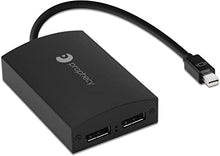 Load image into Gallery viewer, gofanco Prophecy 1x2 Mini DisplayPort 1.2 to Dual DisplayPort Adapter - 2 Port DP MST Hub with Extended Display Mode - 4K @30Hz (for Windows PCs, Not MacOS Compatible), TAA Compliant (PRO-MSTmDP2DP)