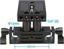 Load image into Gallery viewer, CAMVATE DSLR Baseplate Mount with Railblock Height Riser for 15mm Rail Rod Support System