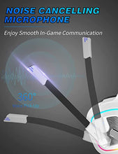 Load image into Gallery viewer, ZIUMIER Z66 White Gaming Headset with Microphone, Wired Over-Ear Headphone for PC PS4 PS5 Xbox One Controller, RGB LED Light, Bass Surround Sound