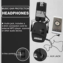 Load image into Gallery viewer, PROHEAR 036 Digital Electronic Shooting Ear Protection Patriot Sound Amplification Earmuffs, 23dB NRR Low Profile Noise Reduction Hearing Protection for Gun Range and Hunting, Black