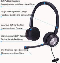 Load image into Gallery viewer, USB Headset with Noise Cancelling Microphone, Binaural Computer Headphone for Call Center Office Business PC Softphone Calls Microsoft Teams Skype Chat, Clear Voice for Voice Recognition, Comfort