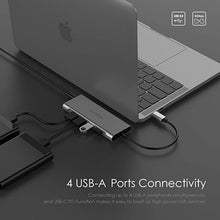 Load image into Gallery viewer, LENTION USB-C Multi-Port Hub with 4K HDMI Output, 4 USB 3.0, Type C Charging Compatible 2021-2016 MacBook Pro, New Mac Air & Surface, Chromebook, More, Stable Driver Adapter (CB-C35, Space Gray)