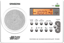 Load image into Gallery viewer, Sangean PR-D9W Portable Am/FM/NOAA Alert Radio with Rechargeable Battery, White, One Size