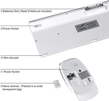 Load image into Gallery viewer, Wireless Keyboard and Mouse - FENIFOX USB Slim 2.4G Wireless Keyboard Mouse Combo Full-Size Ergonomic Compact with Number Pad for Laptop PC Computer Windows mac- Silver White