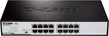 Load image into Gallery viewer, D-Link Ethernet Switch, 16 Port Gigabit Unmanaged Fanless Network Hub Desktop or Rack Mountable (DGS-1016D)