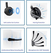 Load image into Gallery viewer, Office Telephone Headset with Microphone Noise Canceling for Call Center, with RJ9 & 3.5mm Jack for Landline Deskphone Cell Phone PC Laptop, Work for Polycom Avaya Nortel