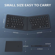Load image into Gallery viewer, iClever Foldable Bluetooth Keyboard, Wireless Portable Keyboard - Pocket Size Multi-Device Keyboard with Stander, Ultra Slim Leather Keyboard for iOS, Android, Windows, Tablet, iPhone, Laptops, Mac