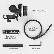 Load image into Gallery viewer, SmallRig Mini Follow Focus with A/B Stops & 15mm Rod Clamp and Snap-on Gear Ring Belt for DLSRs and Mirrorless Cameras, Fits Different Diameter Lenses Up to 114mm - 3010