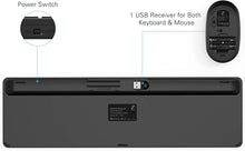 Load image into Gallery viewer, Wireless Keyboard and Mouse Combo - Full Size Slim Thin Wireless Keyboard Mouse with Numeric Keypad 2.4G Stable Connection Adjustable DPI (Grey & Black)