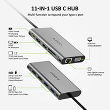 Load image into Gallery viewer, Docking Station Triple Display USB-C Docking Station Dual Monitor Adapter Laptop Hub USB C to 2 HDMI 4K +VGA+Ethernet+100W Type C PD+4USB+Data for Dell/HP/Lenovo/MacBook Laptop Pro with Thunderbolt 3