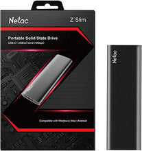 Load image into Gallery viewer, Netac External Solid State Drives 1TB 500MB/S Super Speed USB 3.2 Gen 2 10Gbps Type C EXFAT Aluminum - Zslim